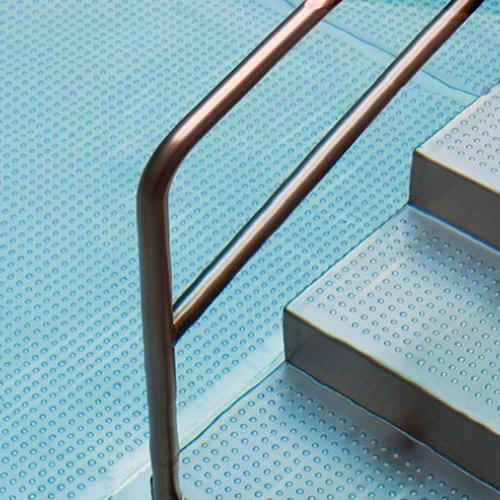 spaflo stainless steel steps for a bespoke swimming pool