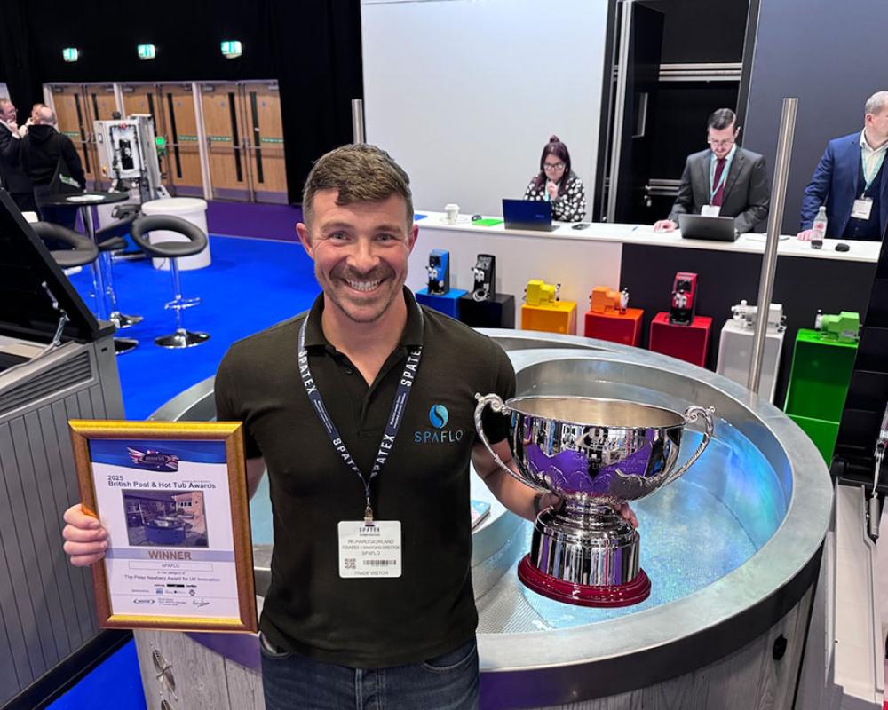 Richard pictured with awards