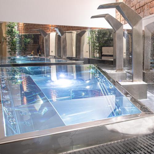 calm and peaceful looking indoor spa pool - custom made and fitted with 2 water jets